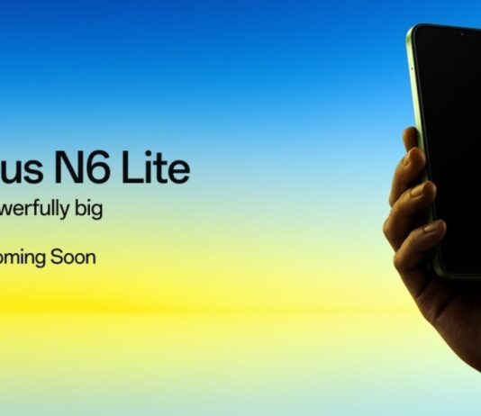 OnePlus N6 Lite teaser image showing the phone's front display