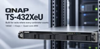 QNAP TS-432XeU 1U short-depth NAS
