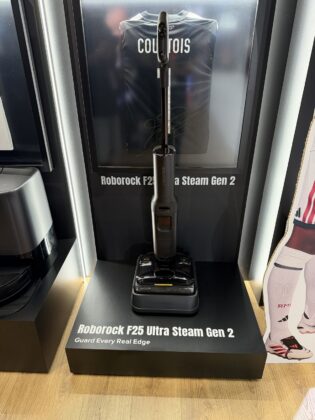 Roborock F25 Ultra Steam Gen 2 wet-and-dry upright vacuum on display at IFA 2026