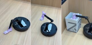 Roborock Saros Z70 showing its retractable OmniGrip arm