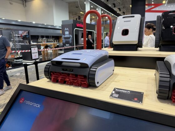Roborock RockAqua P1 robotic pool cleaner on display at IFA 2026