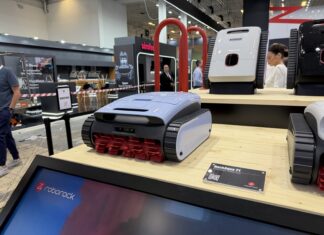 Roborock RockAqua P1 Pool Robot Cleans Floors, Walls and the Waterline Roborock RockAqua P1 robotic pool cleaner at IFA 2026