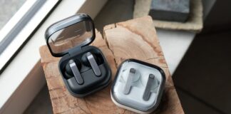Leaked render of the rumored Samsung Galaxy Buds On open-ear earbuds.