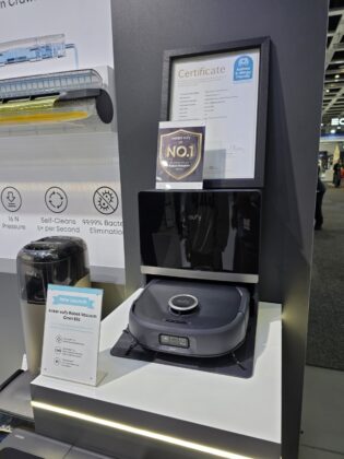 Close-up of the eufy Omni E35 robot vacuum