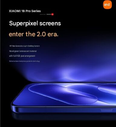 Xiaomi promotional graphic for Super Pixel 2.0 display technology