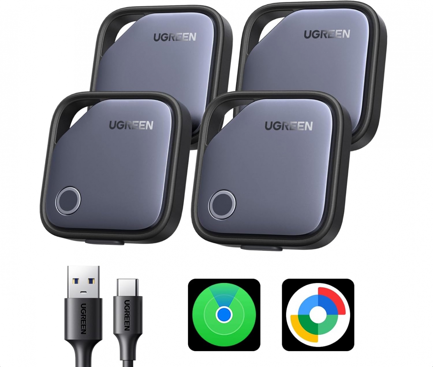 UGREEN FineTrack Duo tracker designed for Apple Find My and Google Find Hub