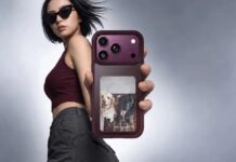 UGREEN’s Magic Case Adds a Color E Ink Photo Display to iPhone 18 Pro Models UGREEN Magic E Ink Screen Case fitted to an iPhone 18 Pro, showing a color image on its rear E Ink display.