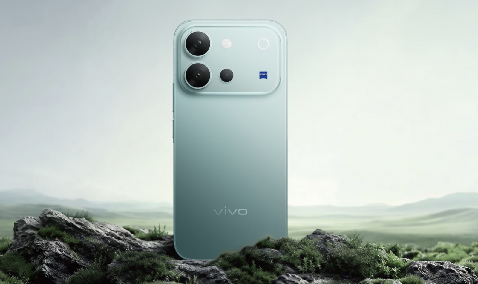 vivo V80 promotional image highlighting its 144Hz OLED display, 7,200mAh battery and ZEISS cameras