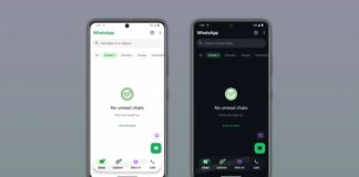 WhatsApp Android interface showing the redesigned floating bottom navigation bar