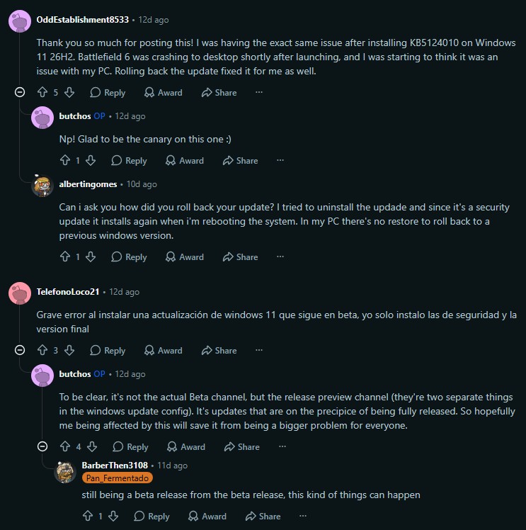 Windows 11 KB5124010 Reportedly Crashes Battlefield and Other Anti-Cheat Games