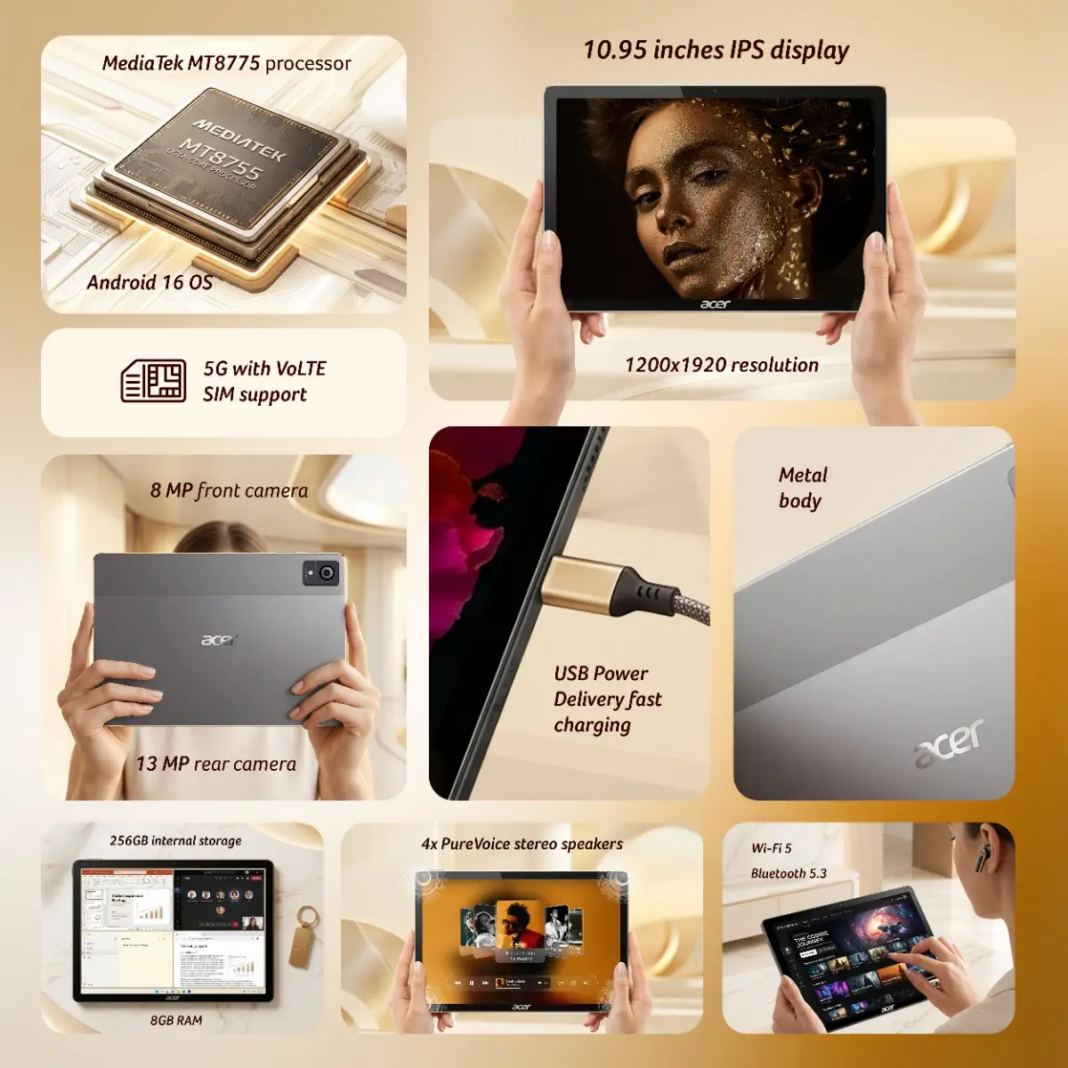 Acer Iconia Tab 11 5G launches in India with dual-SIM support and ...