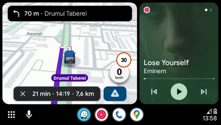 Illustration of Android Auto potentially suggesting navigation from messages and Gmail information
