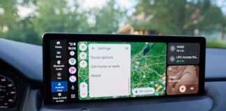 Android Auto displayed on a vehicle infotainment screen