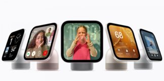Apple HomeView smart display shown on a tabletop