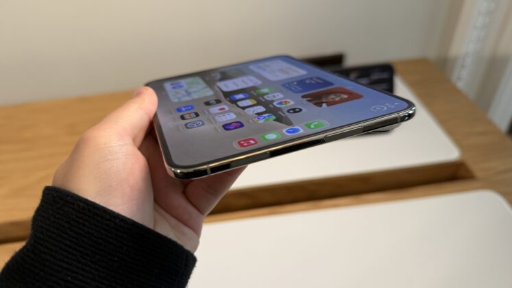 Apple iPhone Duo shown partially folded