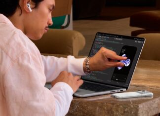 Apple MacBook Pro shown open with its display and keyboard visible