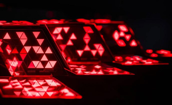 Audi Q9 Digital Matrix LED headlight detail