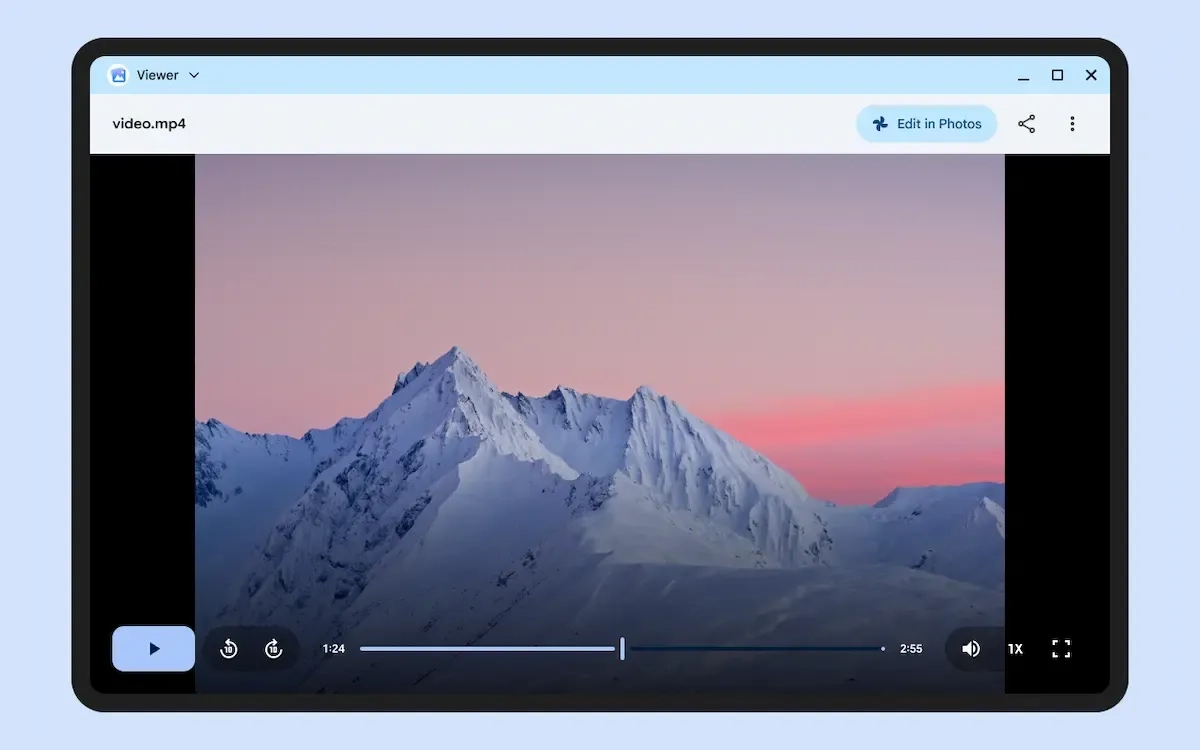 Google Viewer interface with document and media controls