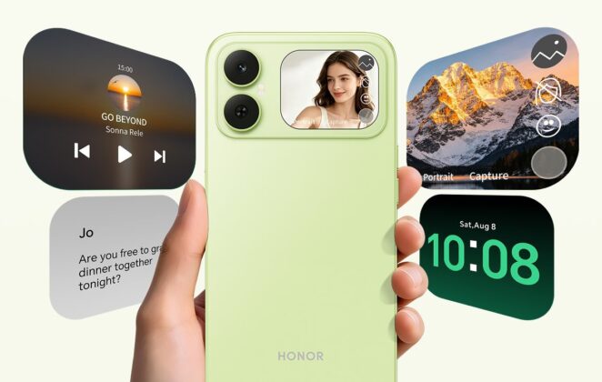 Honor X5D S displaying notifications on its rear screen