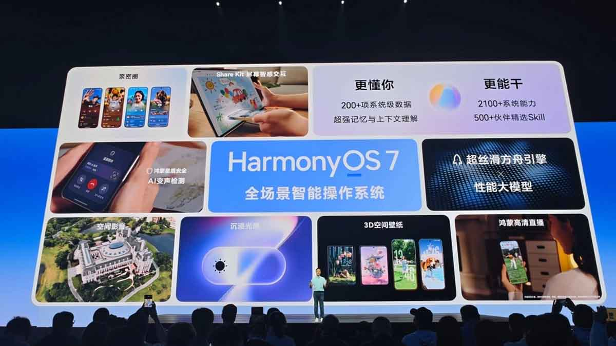 Celia AI Quick Bar shortcut placed centrally in the HarmonyOS 7 dock
