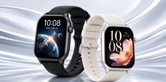 Lenovo Watch Fit 3 smartwatch shown with its large rectangular display