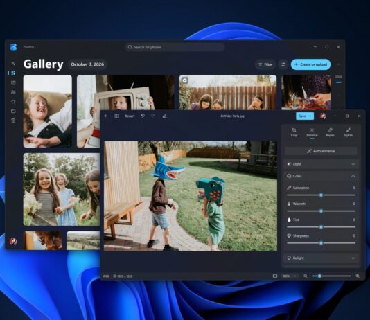 Windows 11 Photos app redesign shown on a desktop display