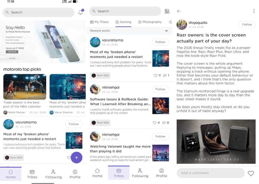 Motorollers, Motorola’s community app for Android users