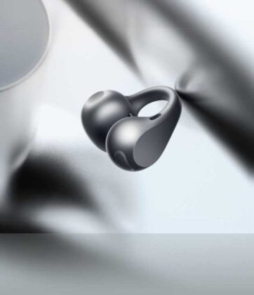 OnePlus Buds Clip earbuds with their charging case.