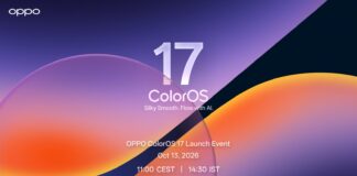 OPPO ColorOS 17 promotional image for the global October 13 announcement