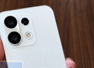 Purported OPPO Reno17 render showing the phone’s rear camera design.