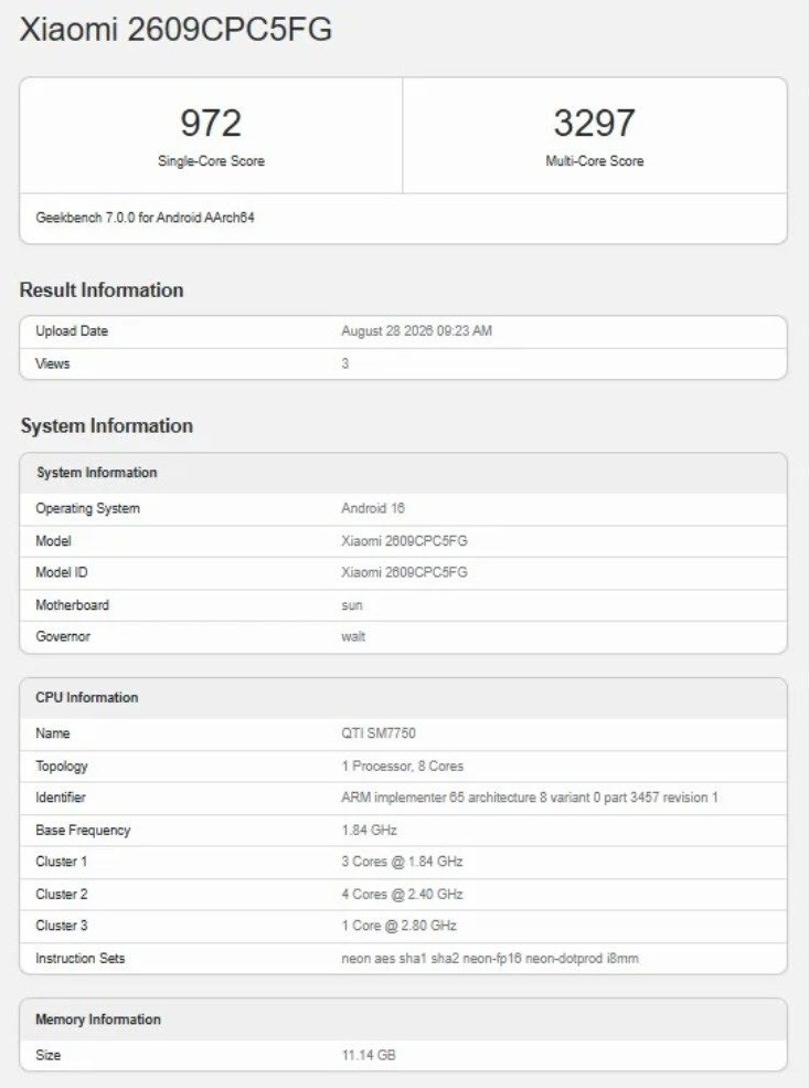 POCO X8s Appears in Geekbench and Certification Listings With Snapdragon 7 Gen 4