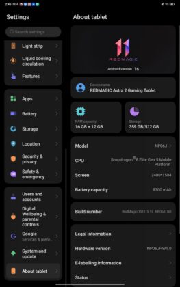 REDMAGIC Astra 2 Game Space Adds Extensive In-Game Controls and Visual Tools