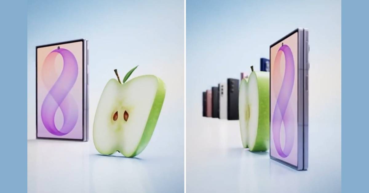 samsung-apple-galaxy-z-fold-8-cover-a97881-001 Samsung Galaxy Z Fold 8 advertisement comparing the foldable with Apple’s iPhone Duo
