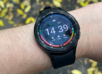 Samsung Galaxy Watch smartwatch shown in a promotional image