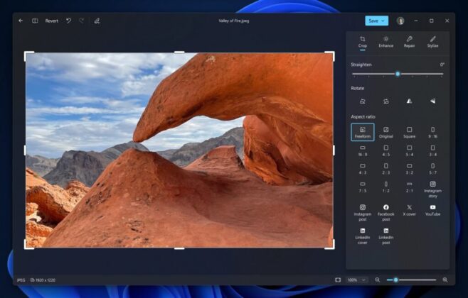 AI editing tools in the Windows 11 Photos app