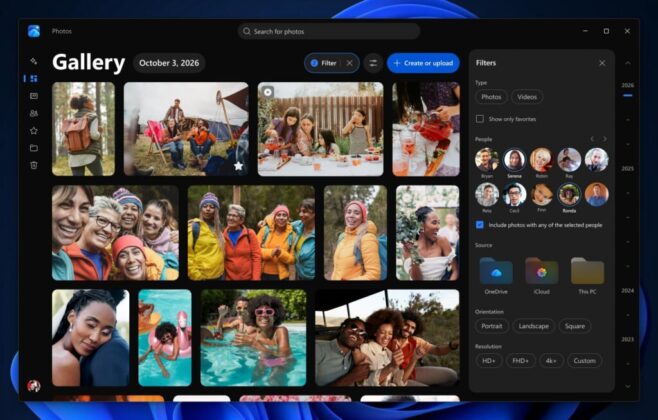 Relight controls in Windows 11 Photos